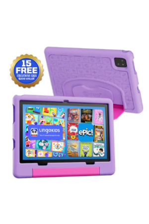 Contixo - A10 10" Educational Kids Tablet with Epic! and Lingokids 64GB with Parental Controls & Kid-Proof Case - Purple