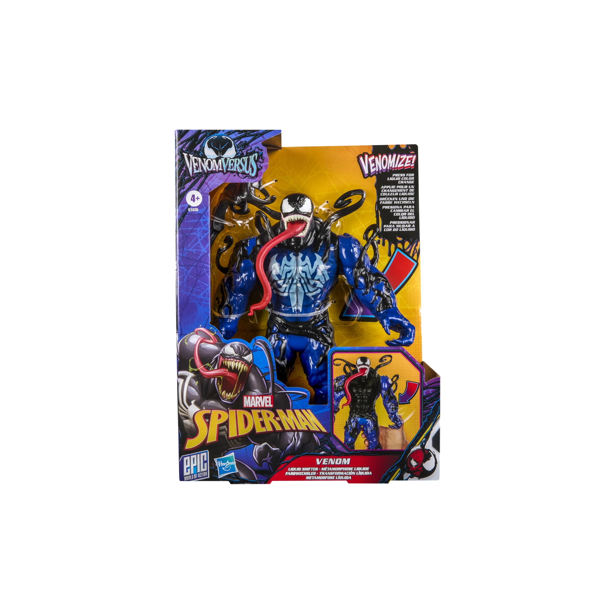 Marvel Spider-Man Epic World of Action VenomVersus Venom Liquid Shifter Figure for Kids Ages 4 and up