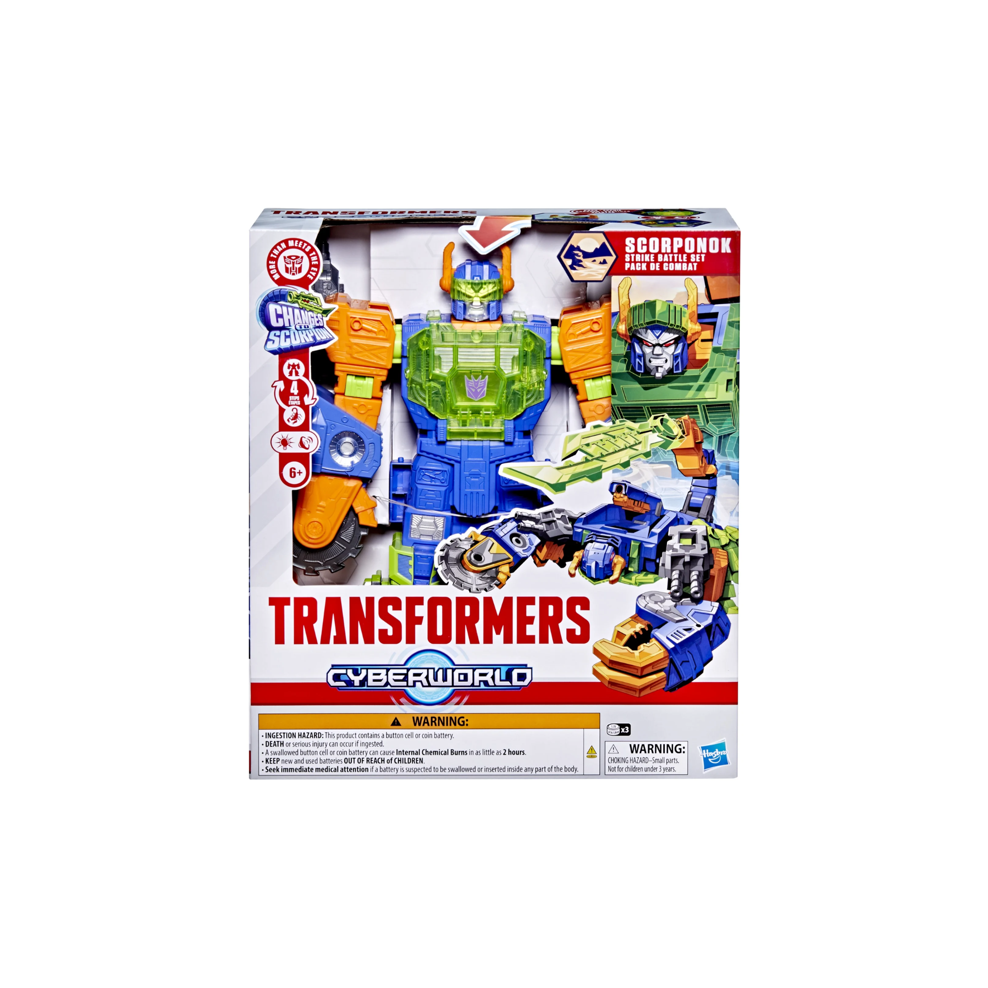 Transformers Toys CYBERWORLD Scorponok Strike Battle Converting Action Figure Playset for Kids 6 and up
