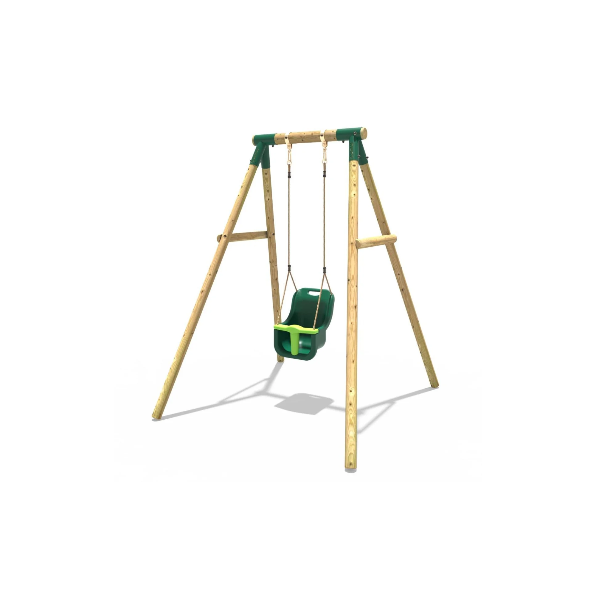 Rebo Wooden Single Garden Swing Set - Baby Seat - Pluto
