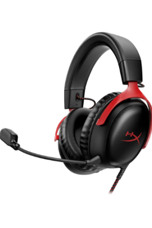 HyperX - Cloud III Wired Gaming Headset for PC, PS5, PS4, Xbox Series X|S, Xbox One, Nintendo Switch, and Mobile - Black/Red