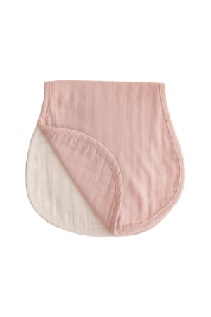 Mushie - Muslin Burp Cloth Organic Cotton 2-Pack - Blush/Fog