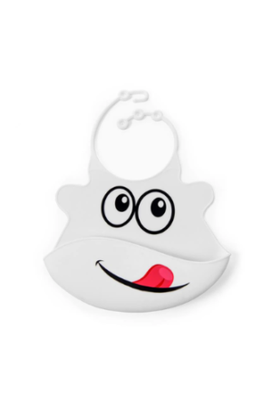 Primo Passi - Silicone Baby Bib, White Face