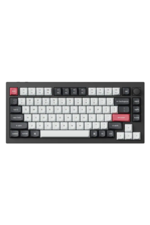 Keychron - Q1HE 75% Custom Wireless RGB Mechanical Keyboard with Progrmmable QMK/VIA Hot-Swappable Magnetic Switch - Black