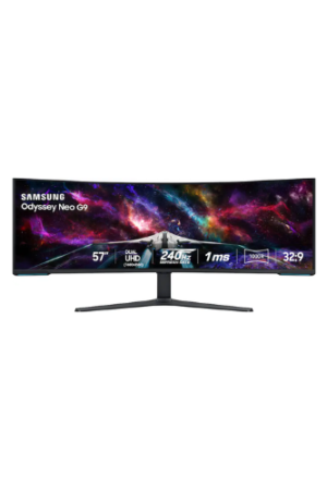 Samsung - 57" Odyssey Neo G9 Dual 4K UHD Quantum Mini-LED 240Hz 1ms HDR 1000 Curved Gaming Monitor (HDMI 2.1, DP 2.1, USB 3.0) - Black