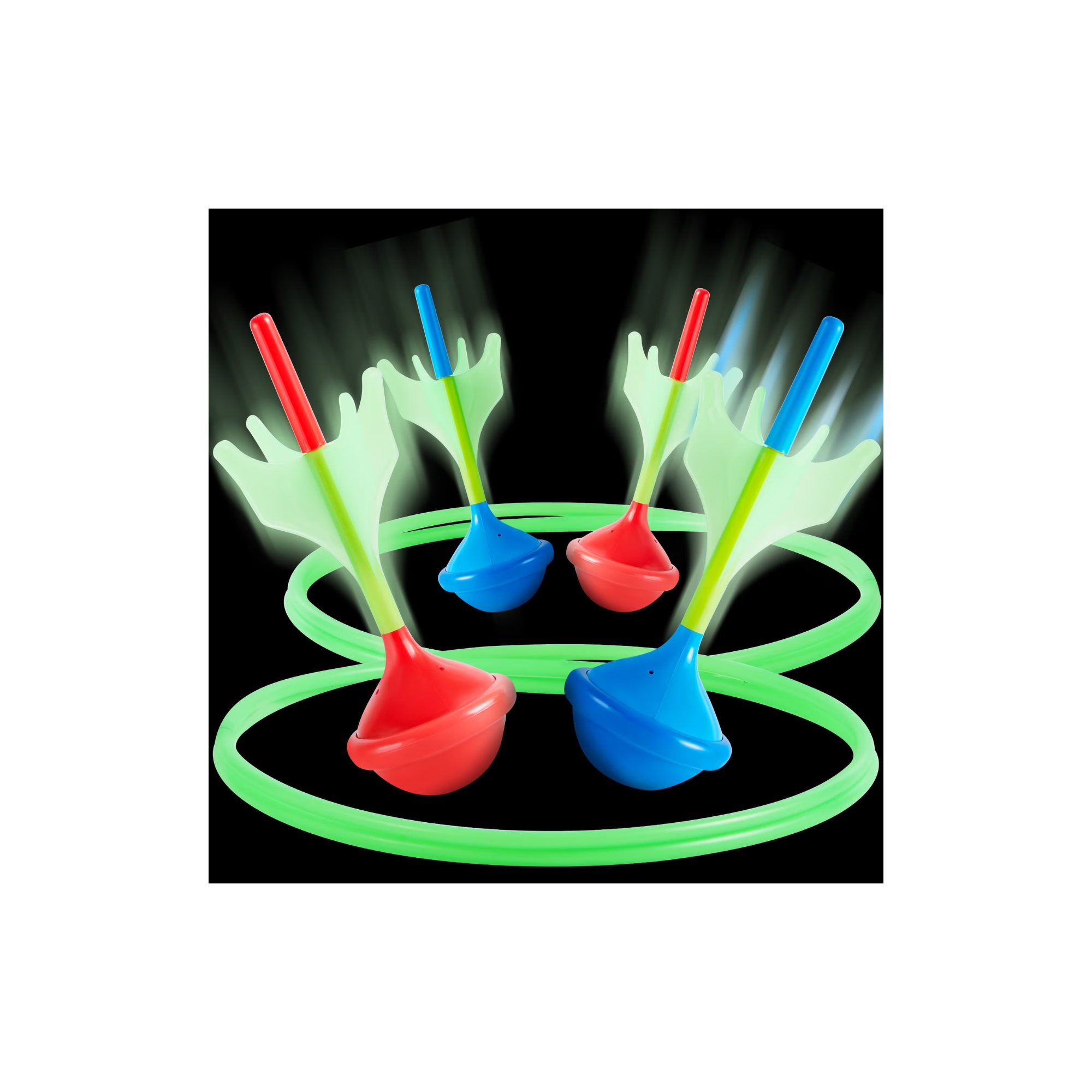 SYNCFUN 6Pcs Lawn Darts Games Set for Kids and Adults, Glow in The Dark Yard Games for Family, Camping, Outdoor Sports