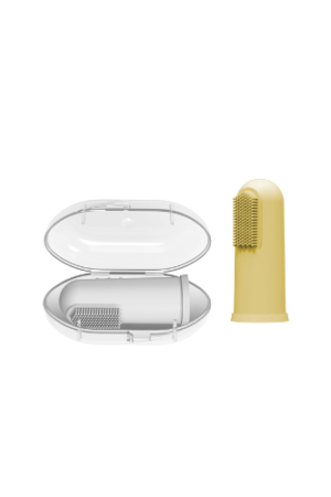 Silicone Finger Toothbrush and Storage Case, 2-Pack