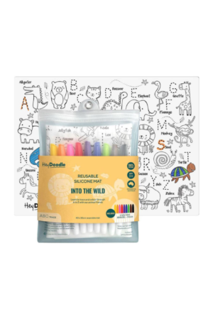 Into The Wild - Reusable silicone A3 mat: A to Z Animals