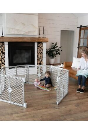 Toddleroo by North States Superyard Explorer Baby Play Yard, Gray Plastic